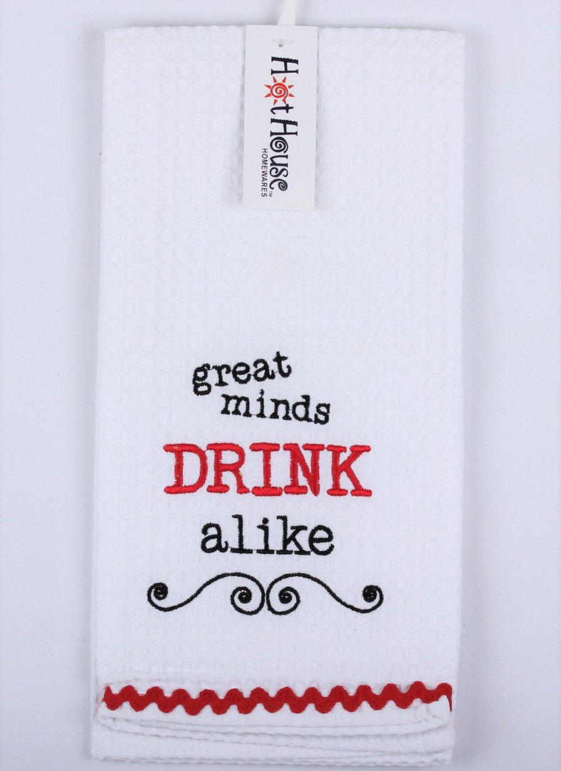 Tea towel "Great minds drink alike' Code:T/T-GF/MINDS image 0